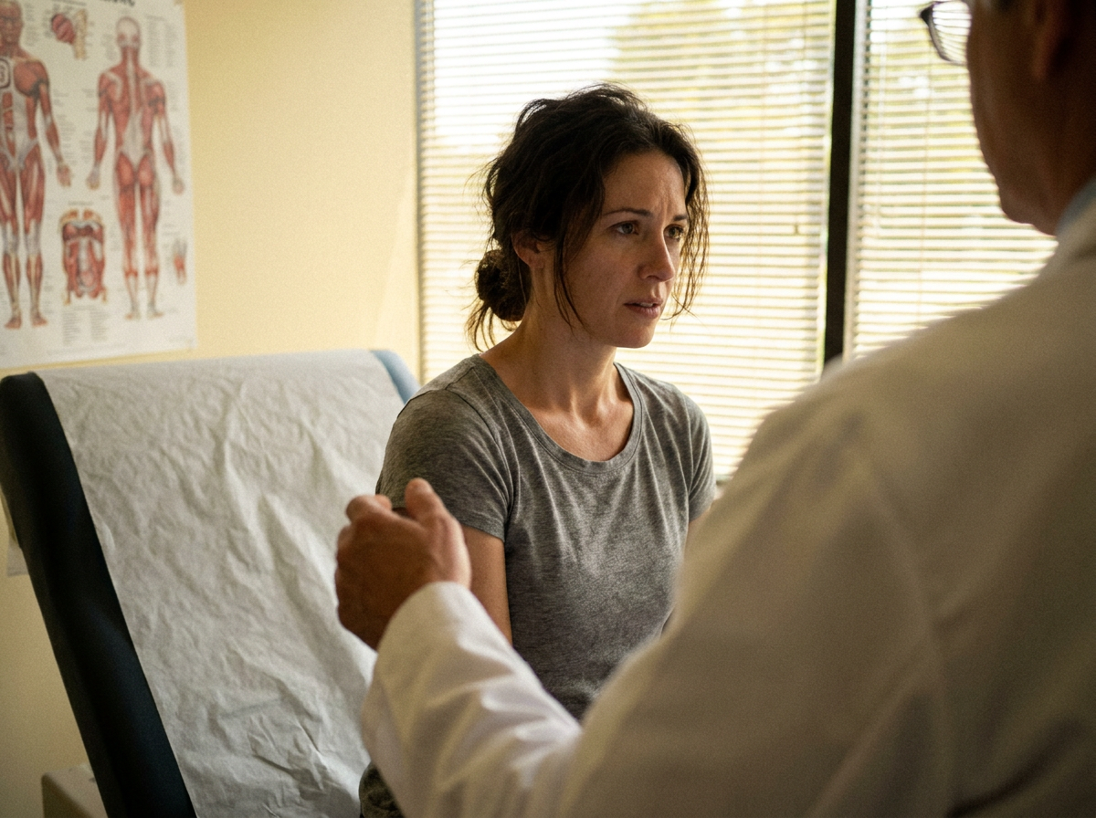 Chiropractor performing cervical range-of-motion exam on a car accident patient in a Clermont clinic